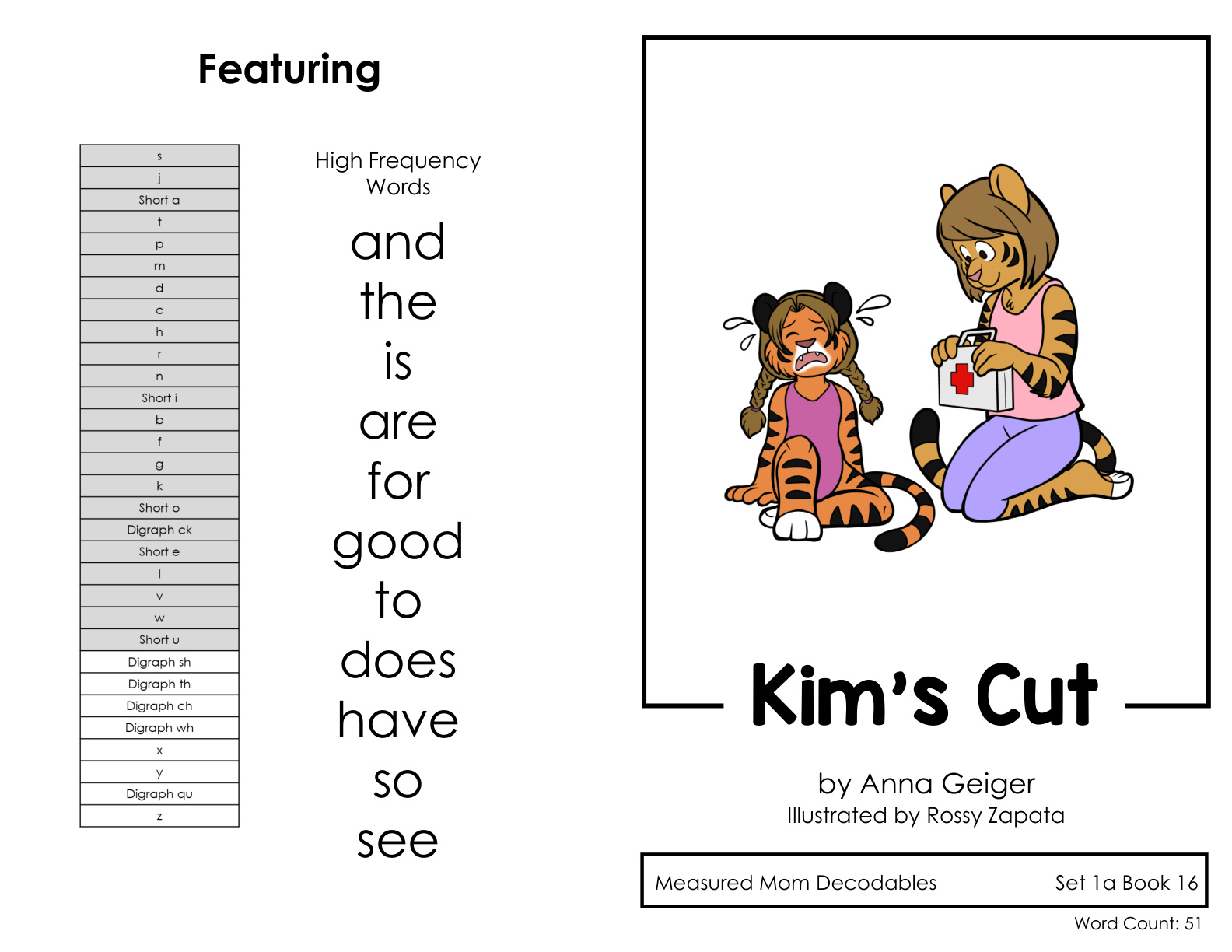 Decodable Book 16 - Kim's Cut